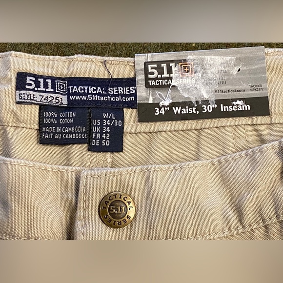 NEW 5.11 Tactical Pants, Men’s 34 Waist 30 Inseam, Khaki color - Picture 4 of 9